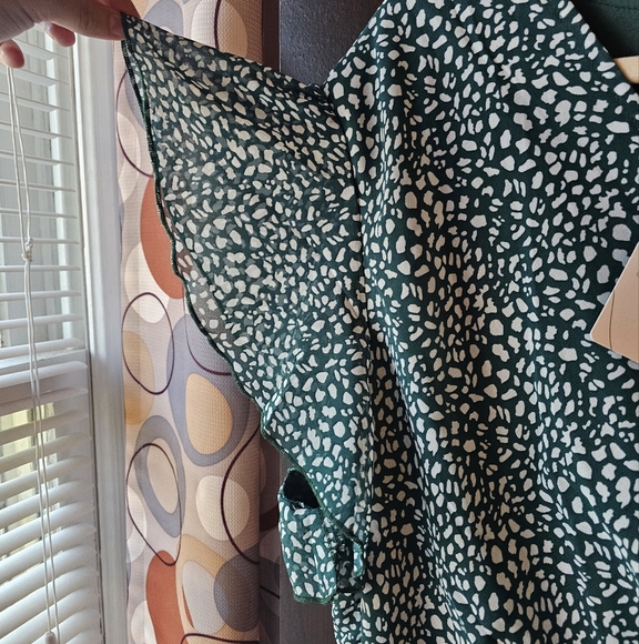 NWT BTFBM Green And White Polka Dot Dress - Picture 3 of 5